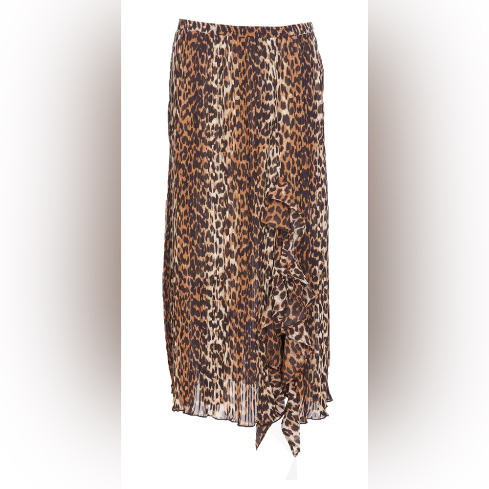 GANNI Leopard Print Midi Skirt in size 36(EU)/ 4 (USA)